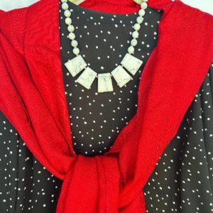 White Stone Beaded Necklace and Earring Set NWT